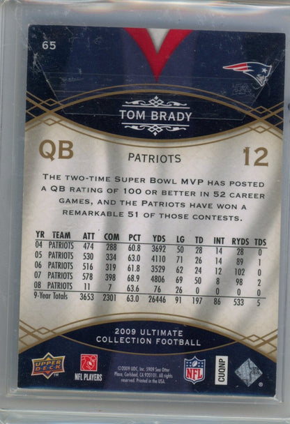 2009 UDC Ultimate Collection #65 Tom Brady /375 — back