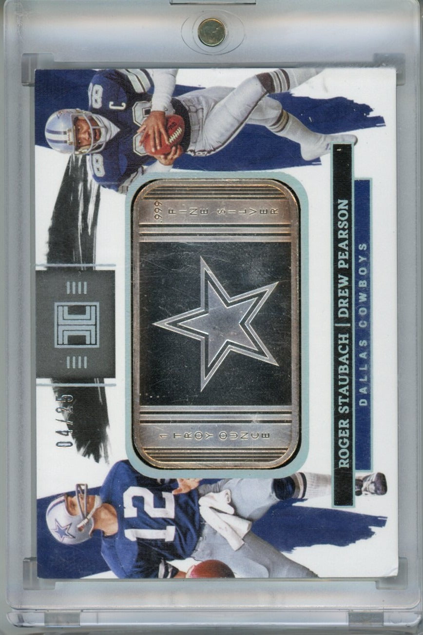 2022 Panini Impeccable #SL-DAL Roger Staubach/Drew Pearson /25 — back
