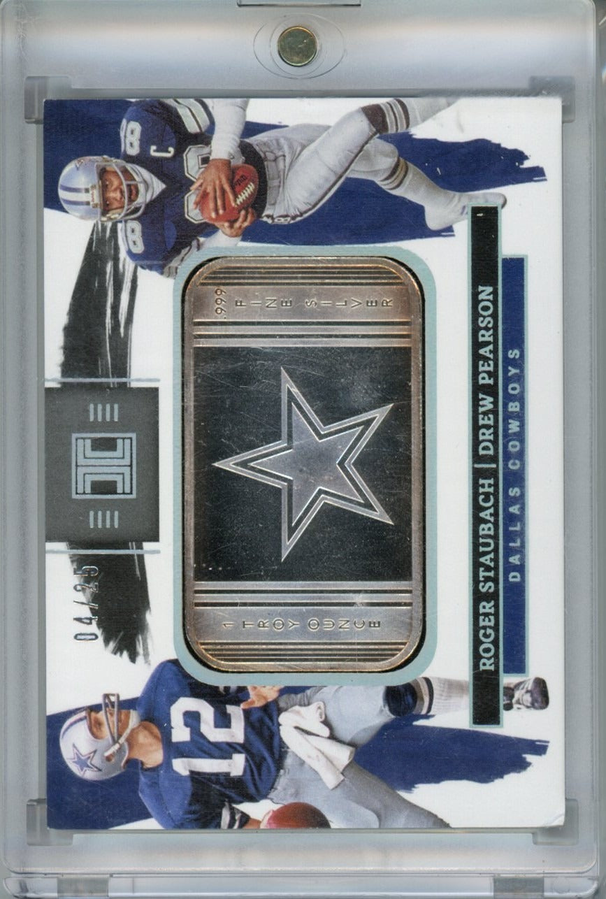 2022 Panini Impeccable #SL-DAL Roger Staubach/Drew Pearson /25 — front
