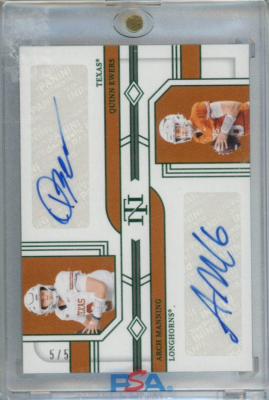 2024 Panini National Treasure Collegiate #DS-TEX Quinn Ewers/Arch Manning /5 — front
