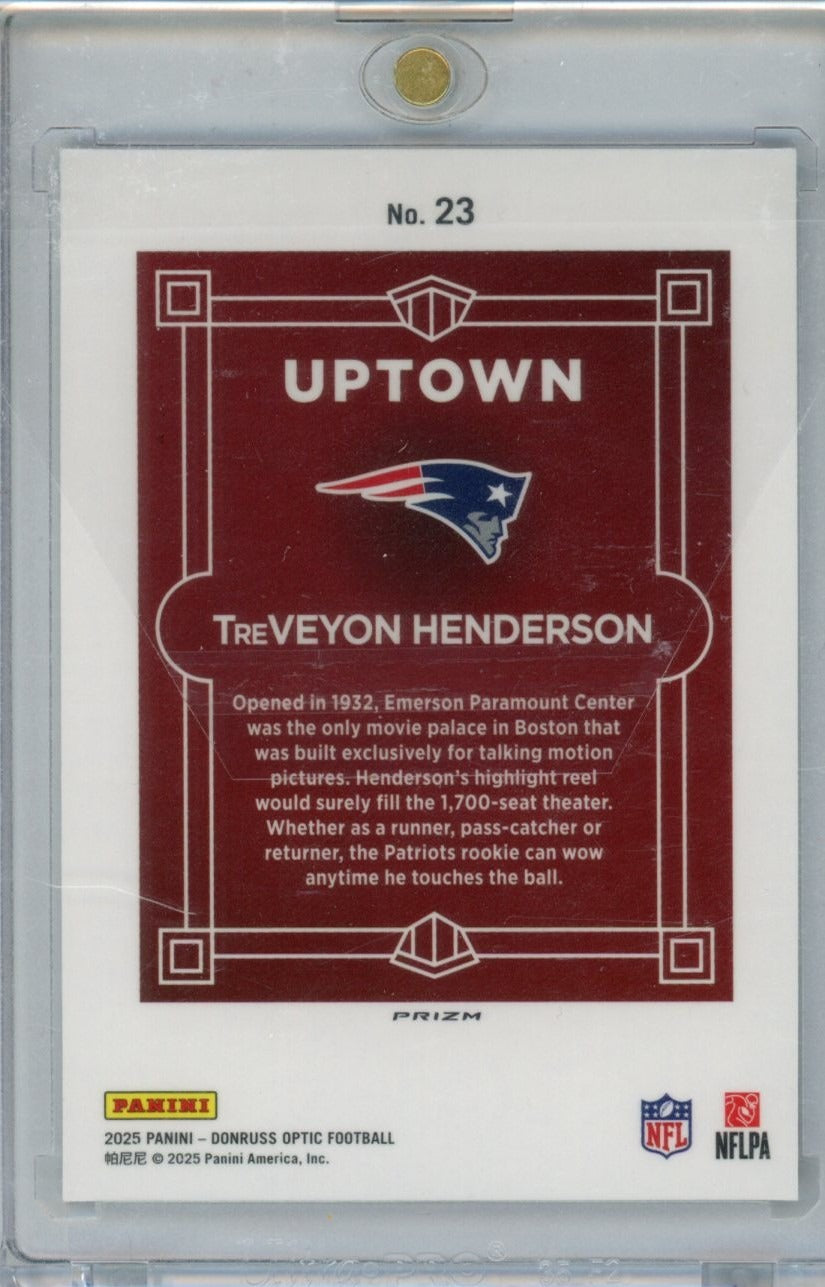 2025 Donruss Optic #23 TreVeyon Henderson Uptown — back