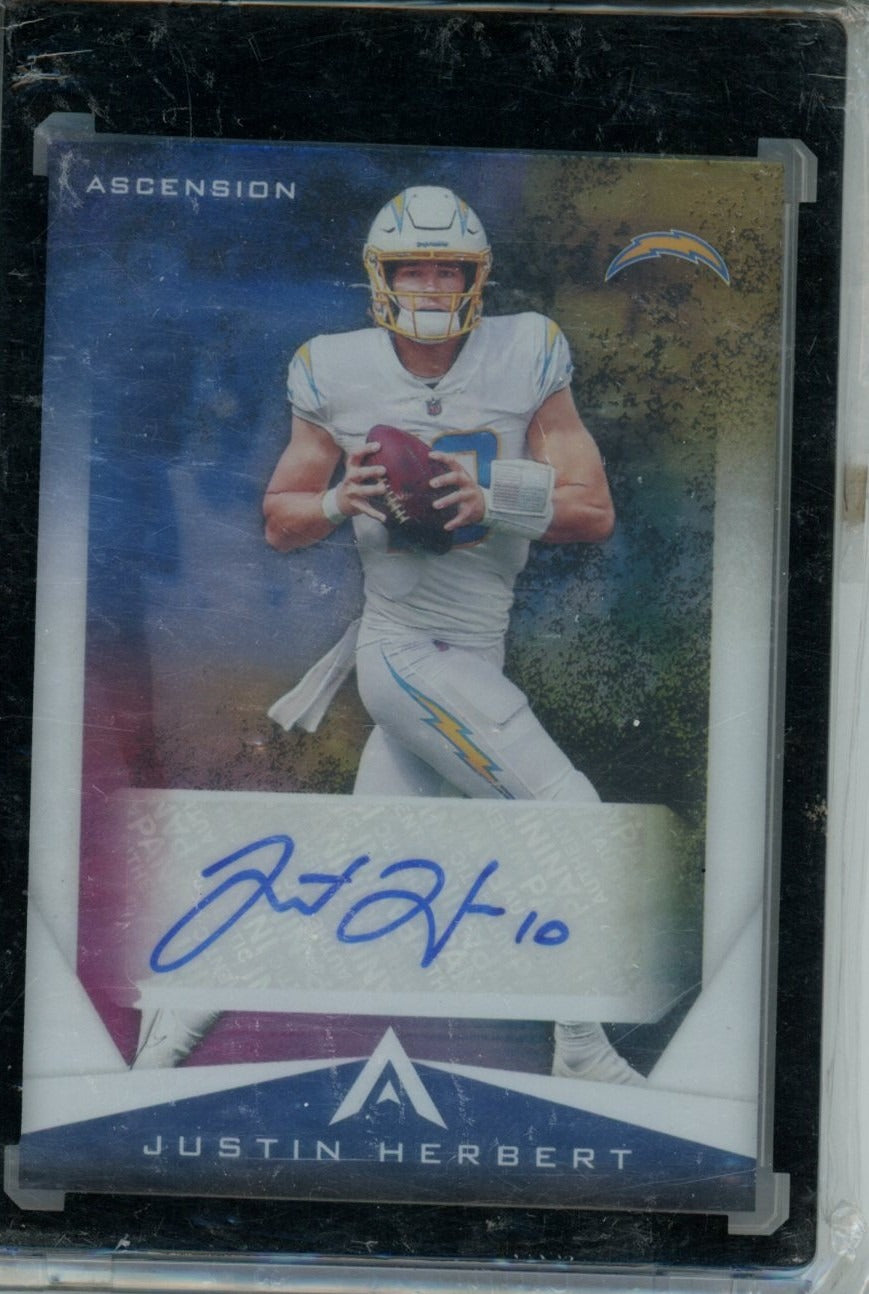 2021 Panini Chronicles #ASC-JHE Justin Herbert Ascension Autographs — front