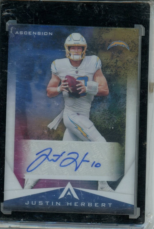 2021 Panini Chronicles #ASC-JHE Justin Herbert Ascension Autographs — front