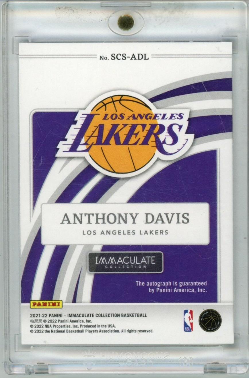 2021-22 Panini Immaculate #SCS-ADL Anthony Davis /25 — back
