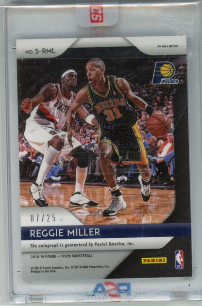 2018-19 Panini Prizm #S-RML Reggie Miller /25 — back