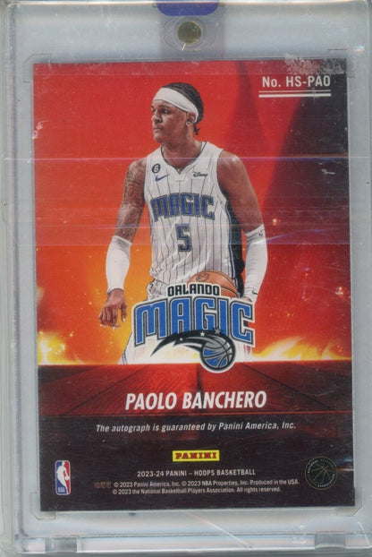 2023-24 Panini Hoops #HS-PAO Paolo Banchero Hot Signatures — back