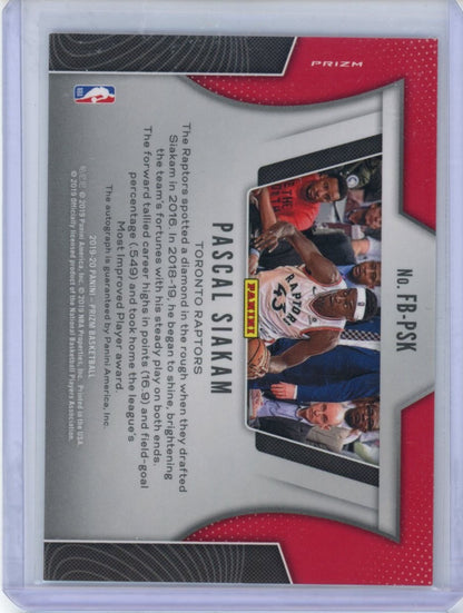 2019-20 Panini Prizm #FB-PSK Pascal Siakam — back