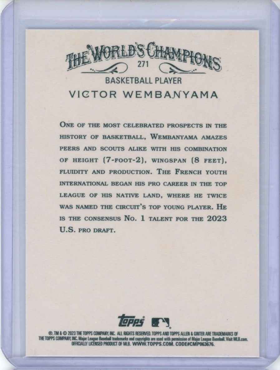 2023 Topps Allen & Ginter #271 Victor Wembanyama — back
