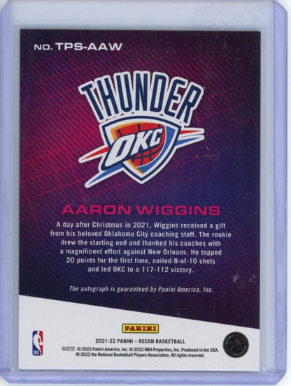 2021-22 Panini Recon #TPS-AAW Aaron Wiggins /49 — back