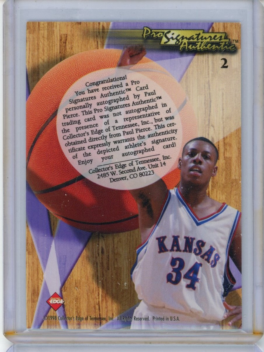 1998 Collector's Edge #2 Paul Pierce — back