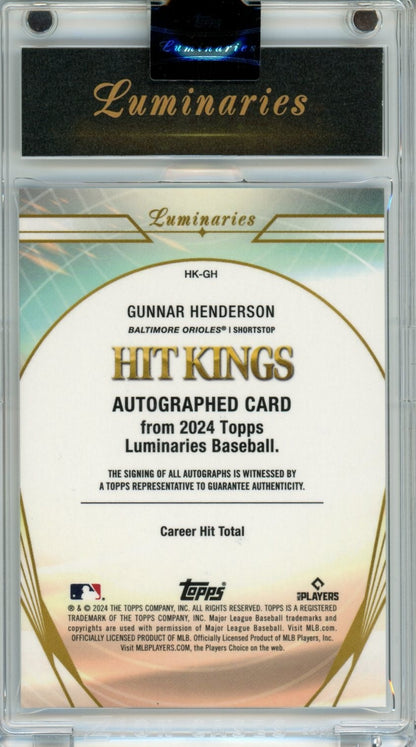 2024 Topps Luminaries #HK-GH Gunnar Henderson /5 — back