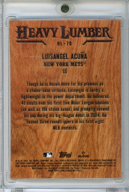 2025 Topps Update #HL-70 Luisangel Acuna Heavy Lumber — back