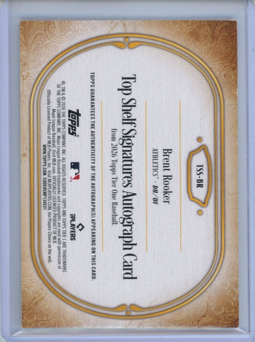 2026 Topps Tier One #TSS-BR Brent Rooker /49 — back