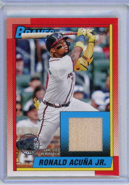 2025 Topps #T90R-RAJ Ronald Acuña Jr. 1990 Topps Baseball 35th Anniversary — front