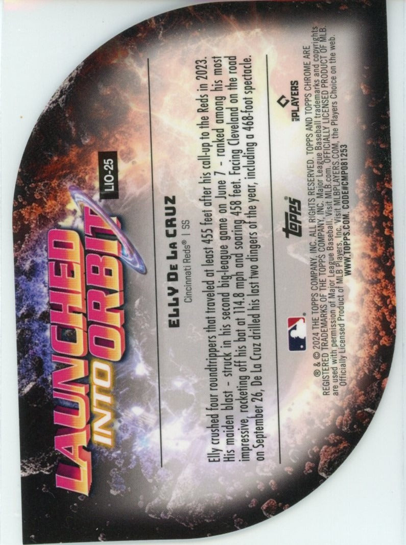 2024 Topps Chrome Cosmic #LIO-25 Elly De La Cruz Launched into Orbit — back