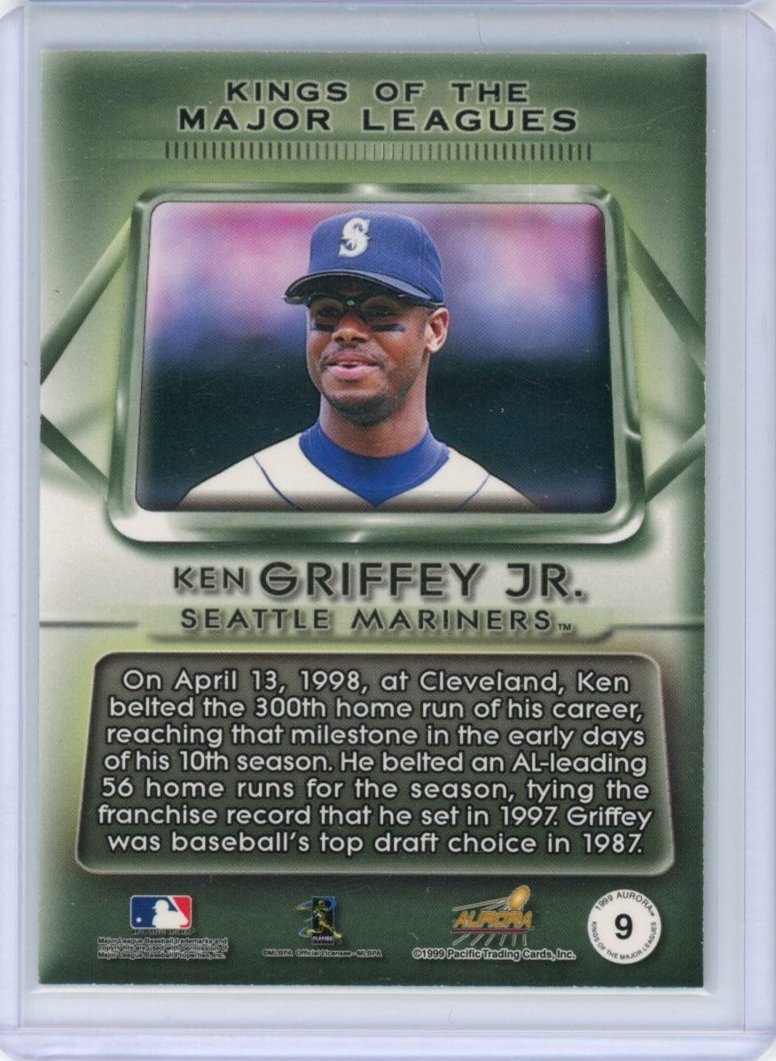 1999 Pacific Aurora #9 Ken Griffey Jr. Kings of the Major Leagues — back