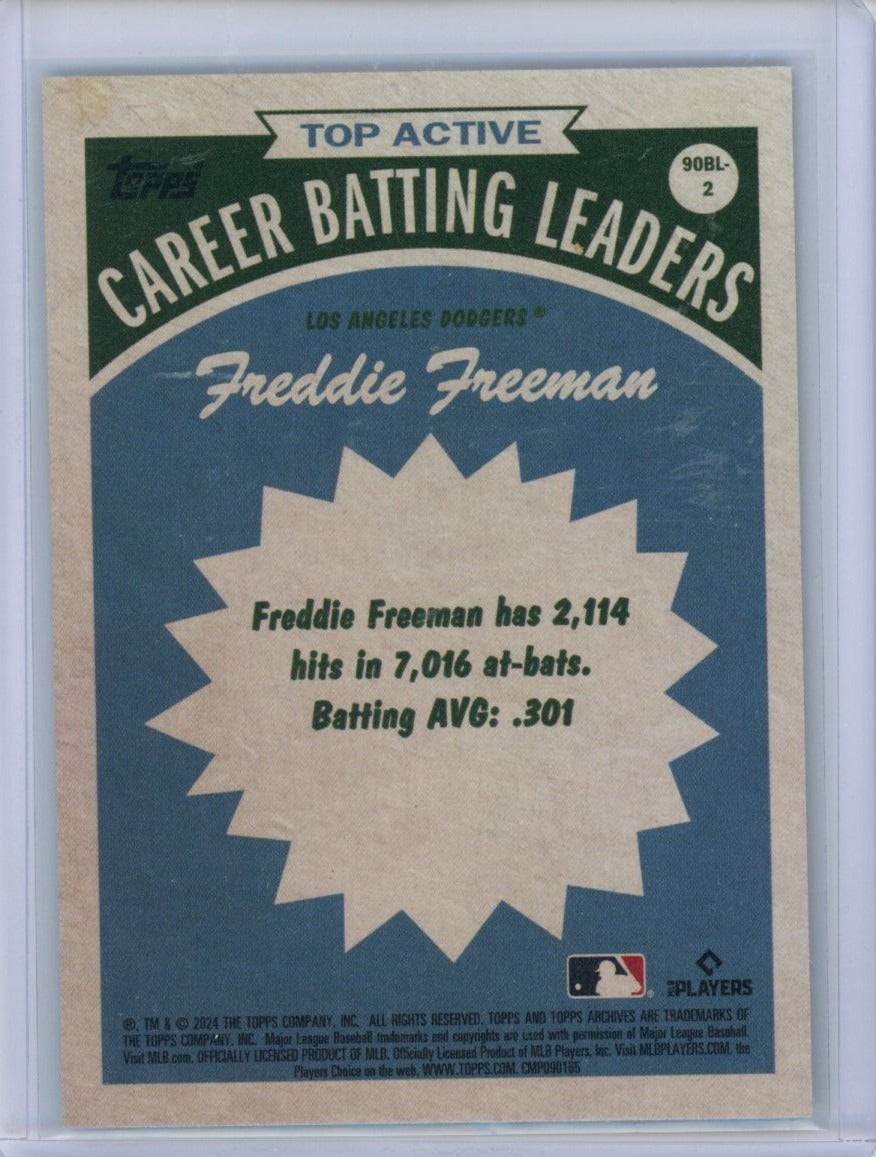 2024 Topps Batting Leaders Freddie Freeman — back