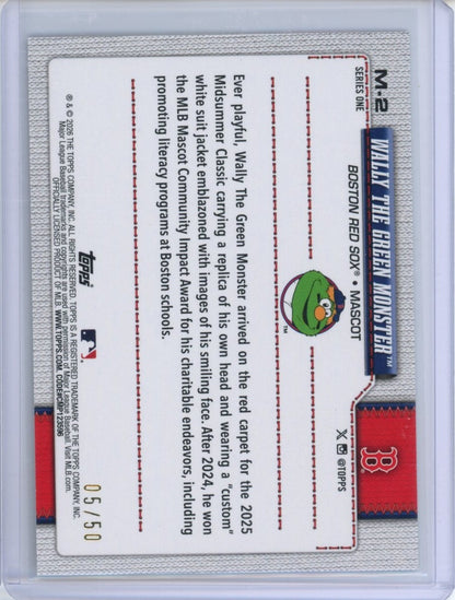 2026 Topps #M-2 Wally the Green Monster Mascots /50 — back