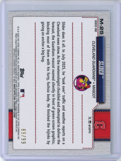 2026 Topps #M-25 Slider Mascots /99 — back