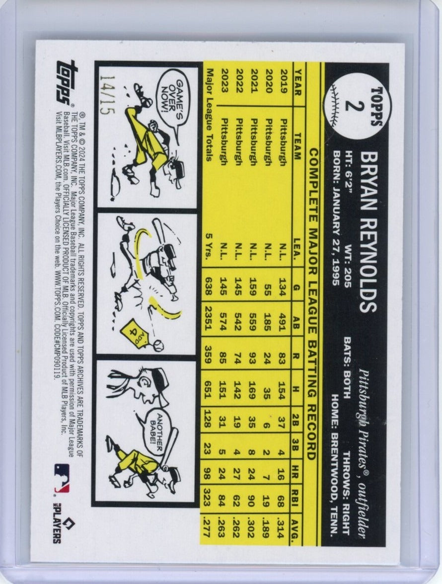 2024 Topps Archives #2 Bryan Reynolds /15 — back