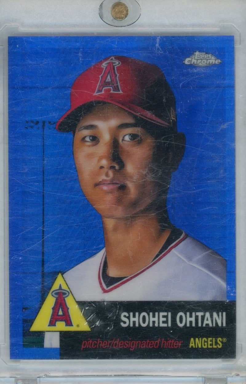 2022 Topps Chrome Platinum Anniversary #1 Shohei Ohtani Blue Prism Refractor — front