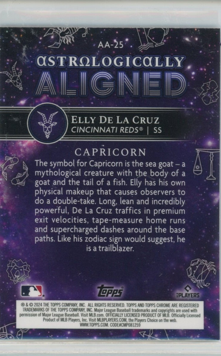 2024 Topps Chrome Cosmic #AA-25 Elly De La Cruz Astrologically Aligned — back