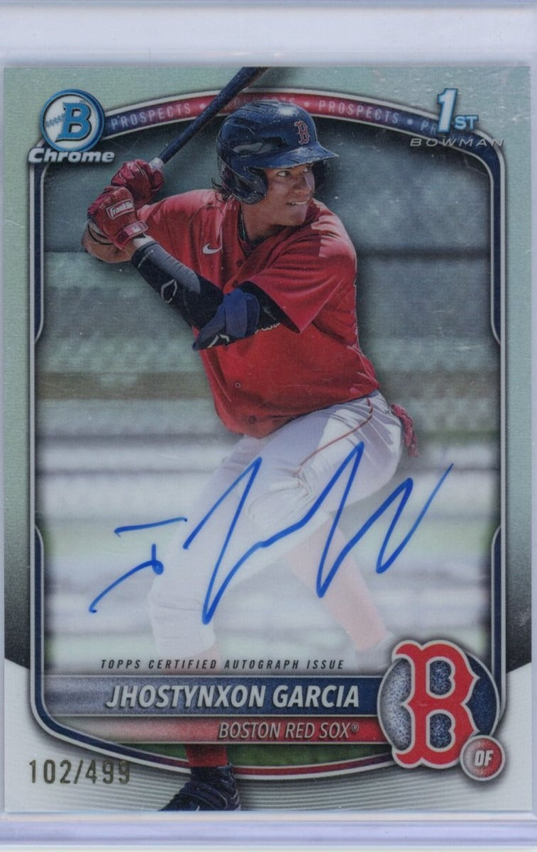 2025 Bowman #CPA-JGA Jhostynxon Garcia Chrome Prospect Autographs /499 — front