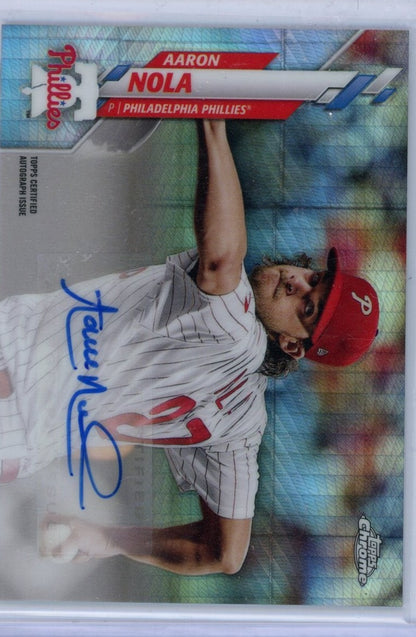 2020 Topps Chrome # USA-AN Aaron Nola /100 — front