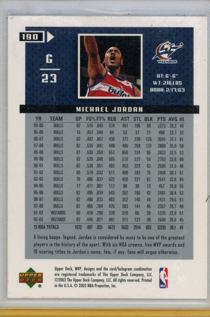 2003-04 Upper Deck MVP #190 Michael Jordan Silver — back