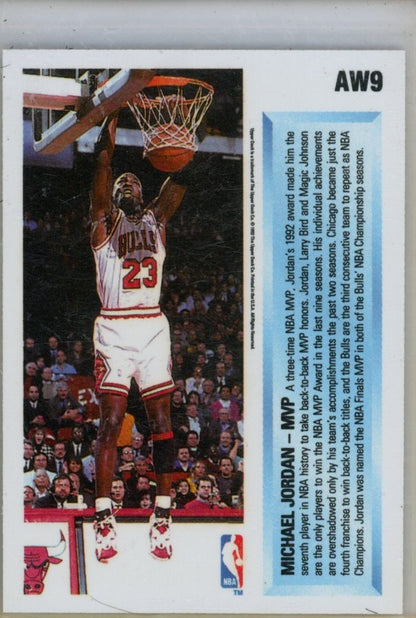 1992-93 Upper Deck European (Italian) #EB9 Michael Jordan Award Winner Holograms — back