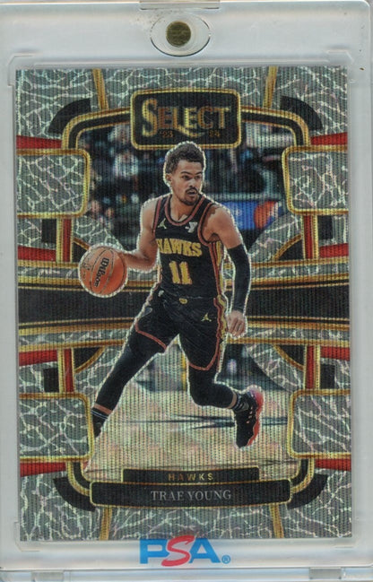 2023-24 Panini Select #43 Trae Young Silver Prizms — front