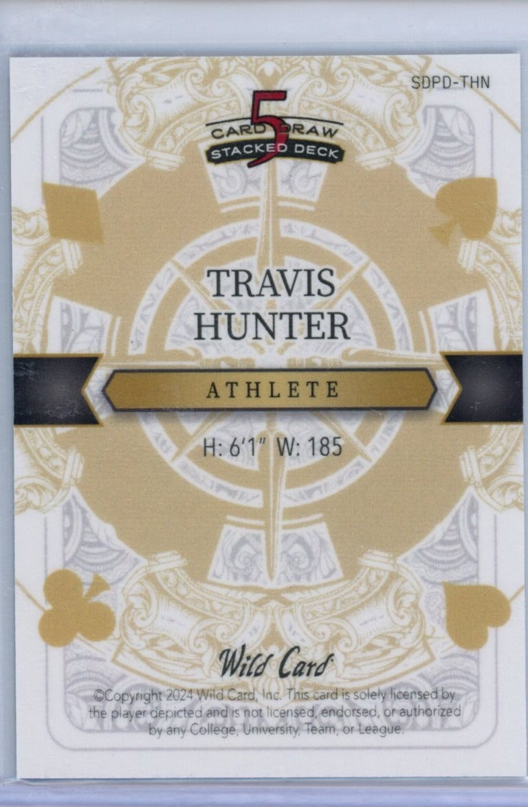 2024 Wild Card 5 card draw #SDPD-THN Travis Hunter /2 — back