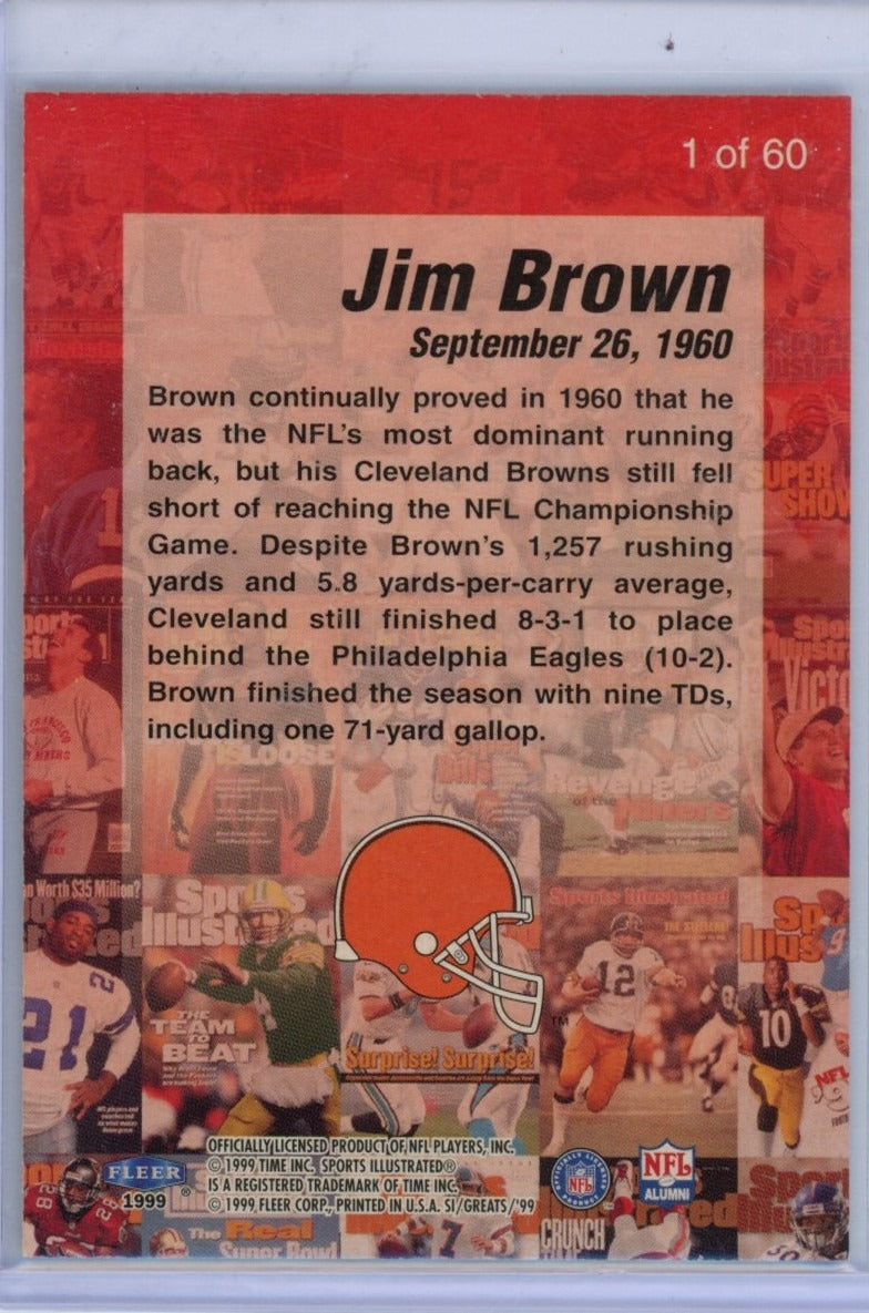 1999 Sports Illustrated #1 Jim Brown Covers — back