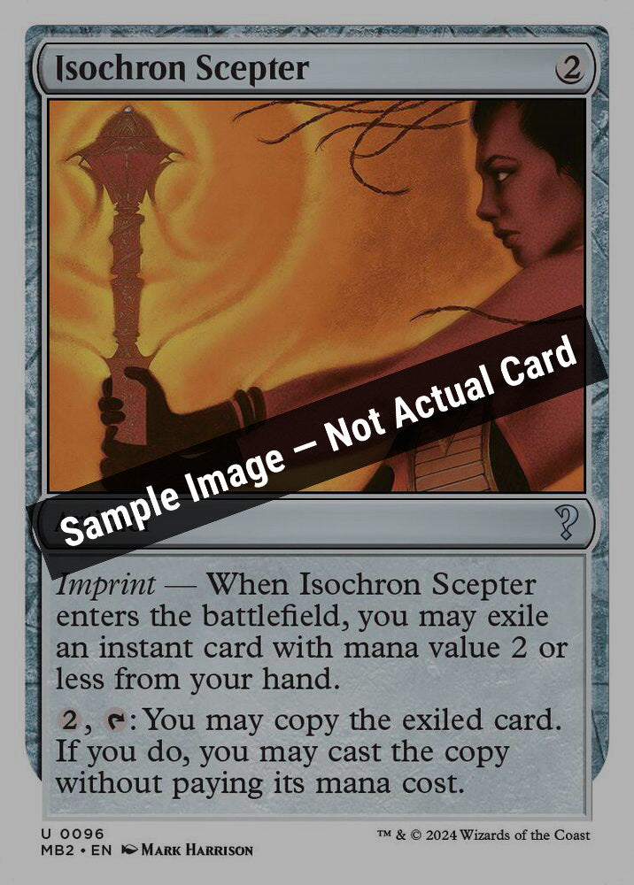Magic,Mystery Booster 2,Isochron Scepter (White Border) - 96,Normal,Near Mint — Sample Image, Not Actual Card
