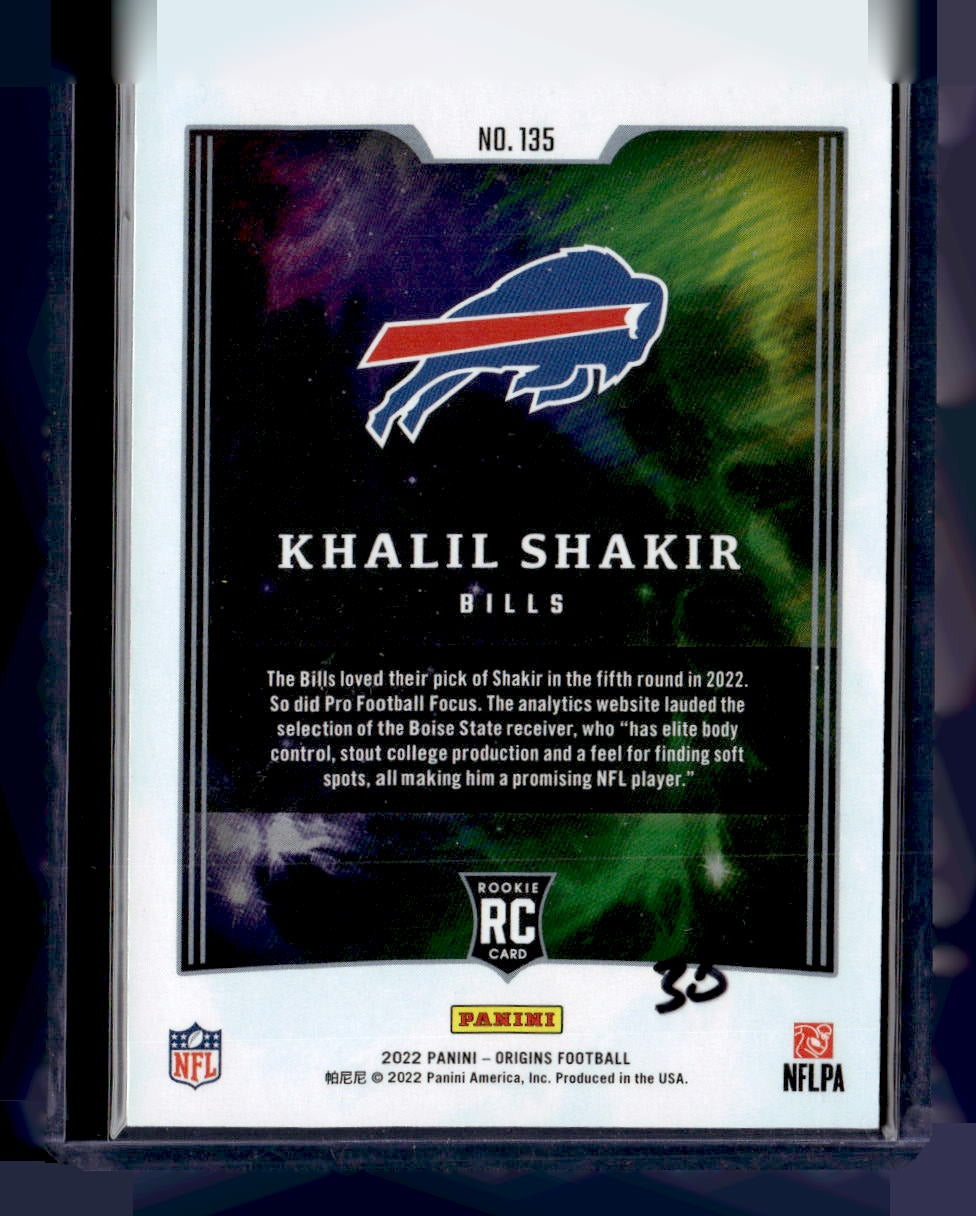 2022 Panini Origins #135 Khalil Shakir Purple #/17 — back