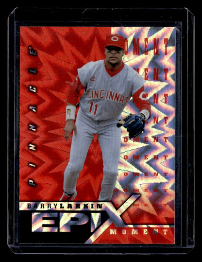1998 Pinnacle #E12 Barry Larkin Epix Orange — front