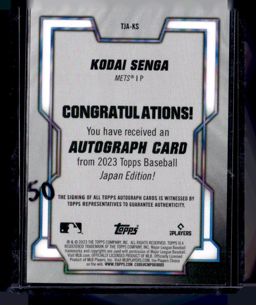 2023 Topps Japan Edition #TJA-KS Kodai Senga Autographs — back