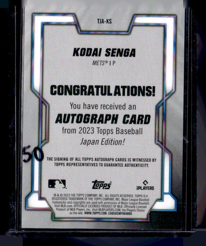 2023 Topps Japan Edition #TJA-KS Kodai Senga Autographs — back