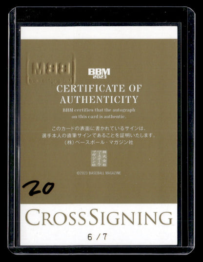 2023 BBM Genesis #NNO Yuki Matsui Cross Autographs #/7 — back