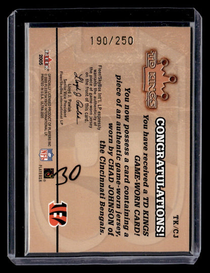 2005 Ultra #11/TK Chad Johnson TD Kings Die Cuts — back