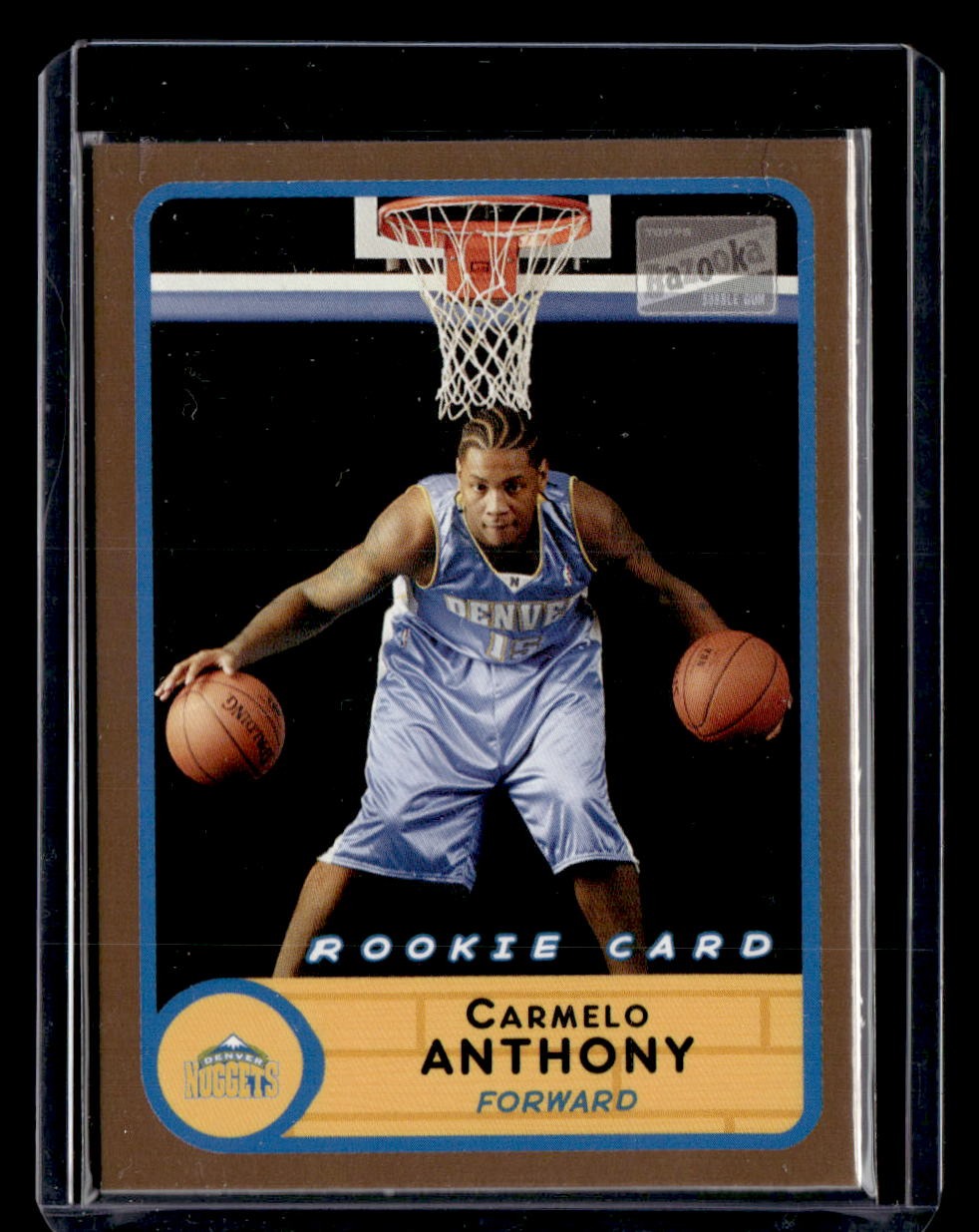 2003-04 Bazooka #240b Carmelo Anthony Gold : Road blue uniform — front