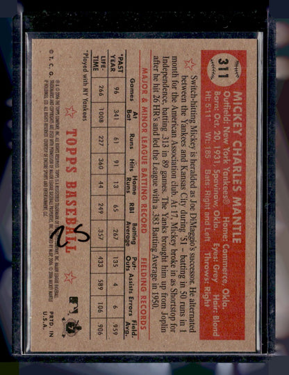 2006 Topps '52 Rookies #311e Mickey Mantle : Red — back