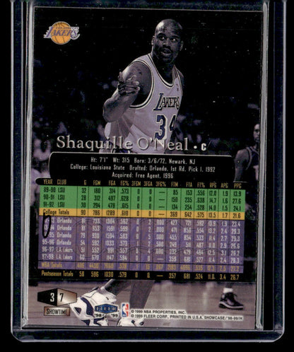 1998-99 Flair Showcase #7 Shaquille O'Neal — back