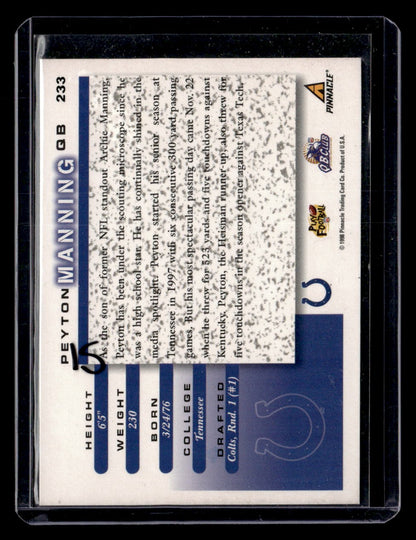 1998 Score #233 Peyton Manning — back