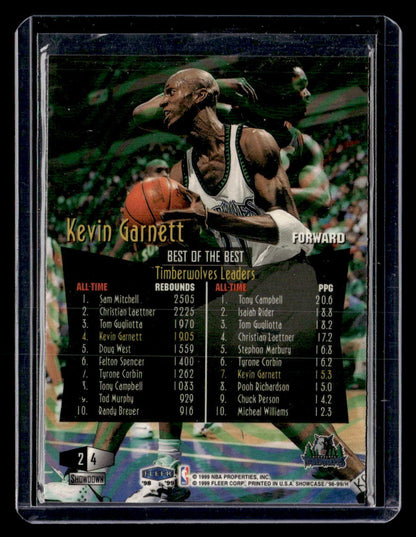 1998-99 Flair Showcase #4 Kevin Garnett Flair Showcase Row 2 — back