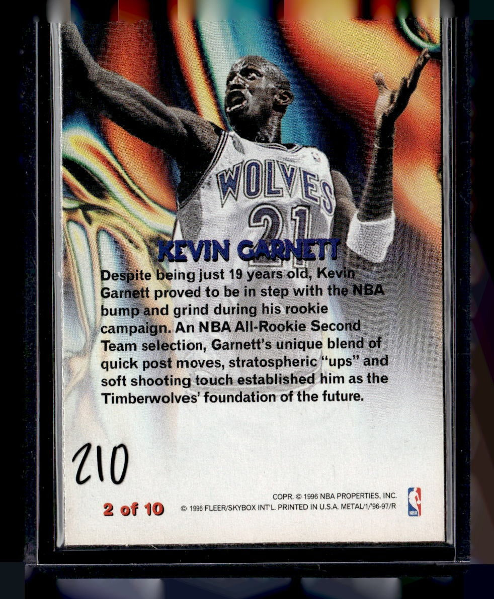 1996-97 Metal #2 Kevin Garnett Molten Metal — back
