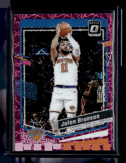 2023-24 Donruss Optic #158 Jalen Brunson Pink Velocity #/79 — front