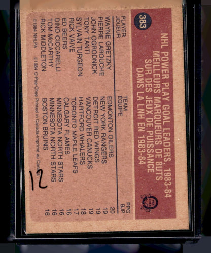1984-85 O-Pee-Chee #383 Wayne Gretzky — back