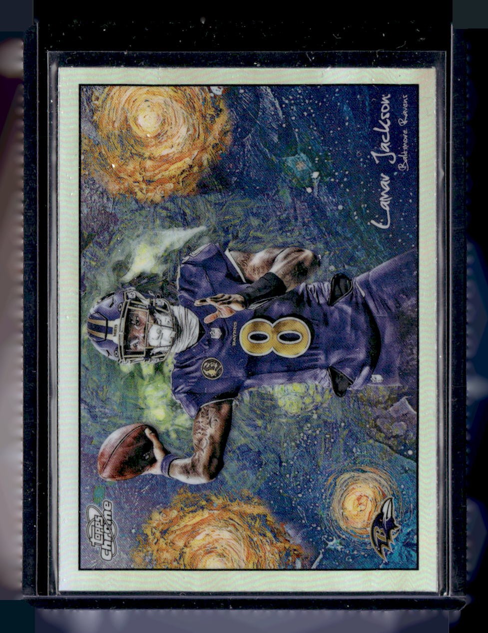 2025 Topps Chrome Cosmic #STN-11 Lamar Jackson Stars in the Night — front