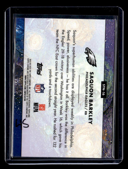 2025 Topps Chrome Cosmic #STN-16 Saquon Barkley Stars in the Night — back